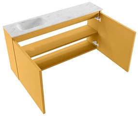 Mondiaz Ture DLux toiletmeubel 100cm ocher met wastafel opalo links zonder kraangat