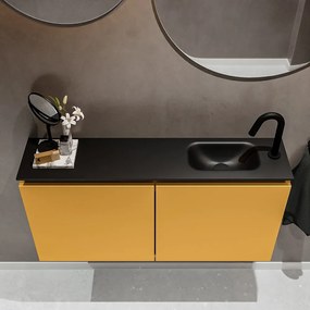 Mondiaz Ture 100cm toiletmeubel ocher met wastafel urban rechts 1 kraangat