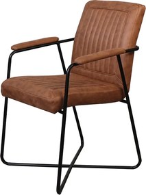 Eetkamerstoel - Henry - lederlook Soft cognac