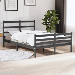 vidaXL Bedframe massief grenenhout grijs 180x200 cm 6FT Super King