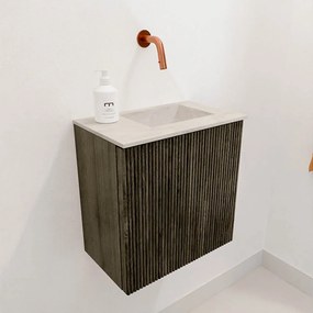 Mondiaz Joya DLux 40cm toiletmeubel shadow met wastafel faye rechts zonder kraangat ostra