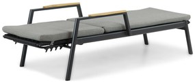 Coco Ralph Ligbed Verstelbaar Aluminium/wicker Grijs