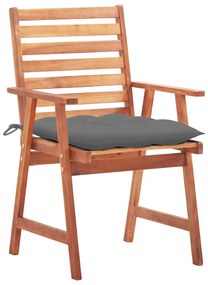 vidaXL Tuinstoelen 3 st met kussens massief acaciahout