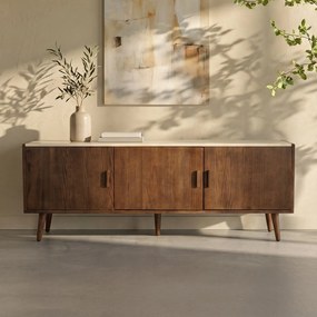 Dutchbone Arda Dressoir Walnoot En Travertin - 160x40x60cm.