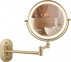 LED Spiegel Glow Brush Gold