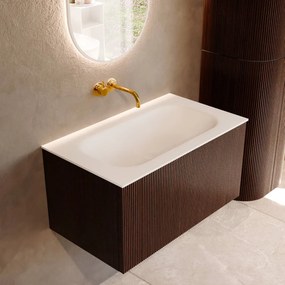 Mondiaz Kurve 80cm badmeubel ruby met 1 lade en wastafel big small midden zonder kraangat