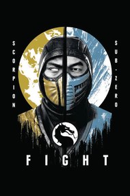 Kunstafdruk Mortal Kombat - Scropion & Sub-Zero
