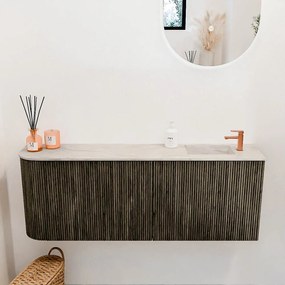 Mondiaz Joya DLux 110cm toiletmeubel ronding links shadow met wastafel faye rechts 1 kraangat ostra