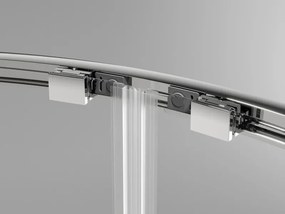 Mexen Exo-S Duo asymmetrische halfronde schuifdouchecabine 100 x 80 cm, transparant, chroom - 8132-100-080-01-00