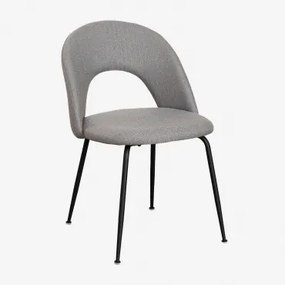 Set van 4 eetkamerstoelen bekleed met Glorys-stof Grijs – - Sklum