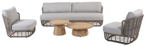 4 Seasons Outdoor Lugano loungeset met twee Pablo tafels  Loungeset    lichtgrijs weerbestendig