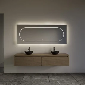 Gliss Design Ares badmeubel 160cm 2 lades ash gray zonder waskom