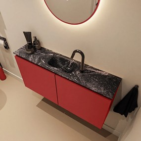 Mondiaz Ture DLux toiletmeubel 100cm fire met wastafel lava midden met kraangat