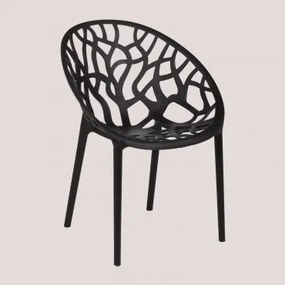 Stapelbare Set Van 4 Tuinstoelen Van Polypropyleen Ores Zwart - Sklum