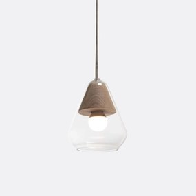 Hanglamp in glas en houtØ14 cm, Nasoa