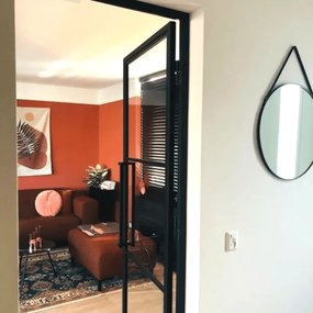Zwarte Stalen Binnendeur + Magneetsluiting - Helder Glas - Incl. Kozijn