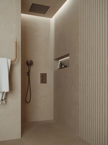 Saniclear Cube inbouw regendouche met inbouw douchekop 30x30cm en 2 standen handdouche verouderd messing