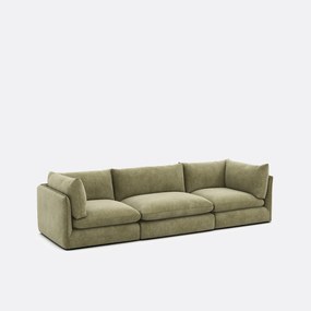 Modulaire 3-zitsbank in gemêleerd polyester, Malo