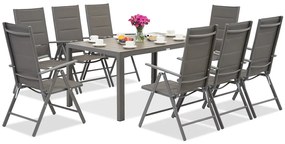 Polywood Verona aluminium tuinset voor 8 personen Garden Point grijs