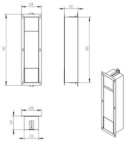 Mueller Mokri inbouw toiletrolhouder met klep en reserverolhouder mat wit