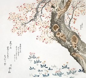 Kunstreproductie Cherry tree (1822), Katsushika Hokusai