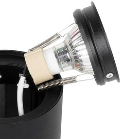 Moderne plafondspot zwart draai- en kantelbaar - Rondoo up