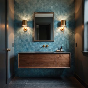 Zelfklevende Mozaïektegels Metaal | Hexagon Blauw | 28,8×29,2 cm | Keuken, Bad &amp; WC