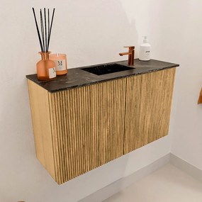 Mondiaz Joya DLux 70cm toiletmeubel oak met wastafel faye midden 1 kraangat lava