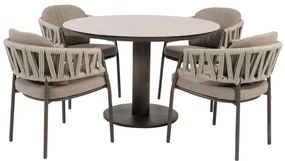 Taste by 4 Seasons Calma tuinset terre met Sarah tafel 120 cm Tuinstoel   bruin weerbestendig