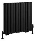 Eastbrook Tunstall dubbele radiator 65x60cm 1010W zwart mat