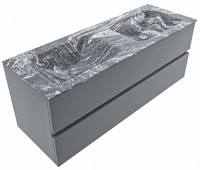 Mondiaz Vica DLux badmeubel 130cm plata 2 lades met wastafel lava dubbel zonder kraangat