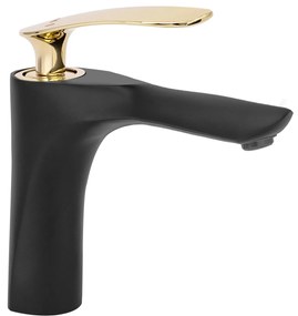 Wastafelkraan Rea Orbit Black Gold Low