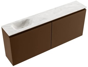 Mondiaz Ture DLux toiletmeubel 120cm rust met wastafel ostra links met kraangat