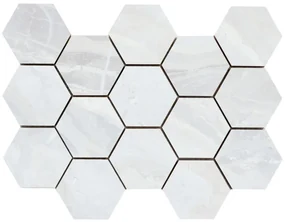 Jabo Luxury White hexagon mozaïek 33x23cm