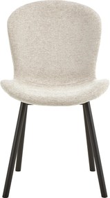 FIORA Beige (stof Apia 453)/zwart frame - MODERNE GESTOFFEERDE STOEL VOOR WOONKAMER/EETKAMER LOFT