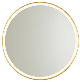 Badkamerspiegel goud 70 cm incl. LED 3-staps dimbaar met touch rond - Miral