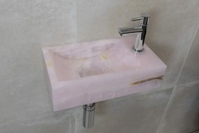 Saniclear Pink Onyx fonteinset met rechte kraan in chroom