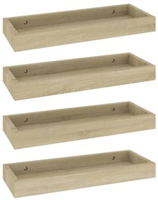 vidaXL Wandschappen 4 st Loggia 40x15x4 cm MDF eikenkleurig