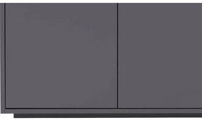 Goossens Basic Buffetkast Madrid, 4 dichte deuren 8 open vakken, donkergrijs melamine, 184 x 191 x 45 cm, elegant chic