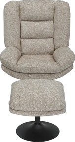 Fauteuil Met Voetensteun Beige