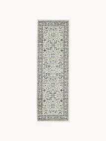 Handgeweven outdoor loper Tiara met vintage patroon