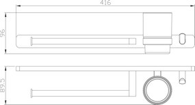 Eastbrook Asti messing handdoekbeugel, bekerhouder en handdoekhaak zwart mat