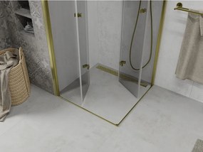 Mexen Lima Duo douchecabine vouwbaar 90 x 90 cm, transparant, goud - 856-090-090-50-00-02