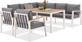 Zakintos Comida 7 hoekbankstel in wit Garden Point