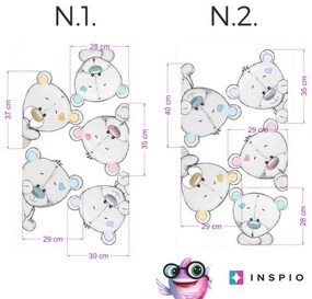 INSPIO Stickers rond de deurpost - Grijze Beertjes I