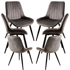 Set 6 Fluwelen Leunstoelen