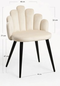 Set 4 Hand Fluwelen Stoelen Zwarte Poten