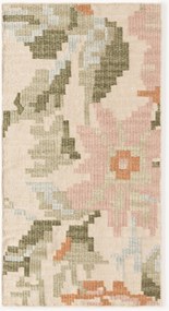 Wollen vloerkleed Rosha met geborduurd bloemenpatroon