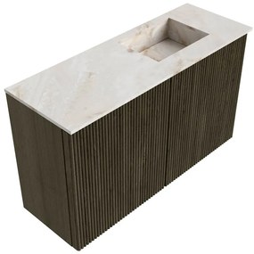 Mondiaz Joya DLux 70cm toiletmeubel shadow met wastafel faye rechts 1 kraangat frappe
