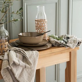 Set van 2 theedoeken in dik gewassen linnen, geweven/geverfd, Perrine